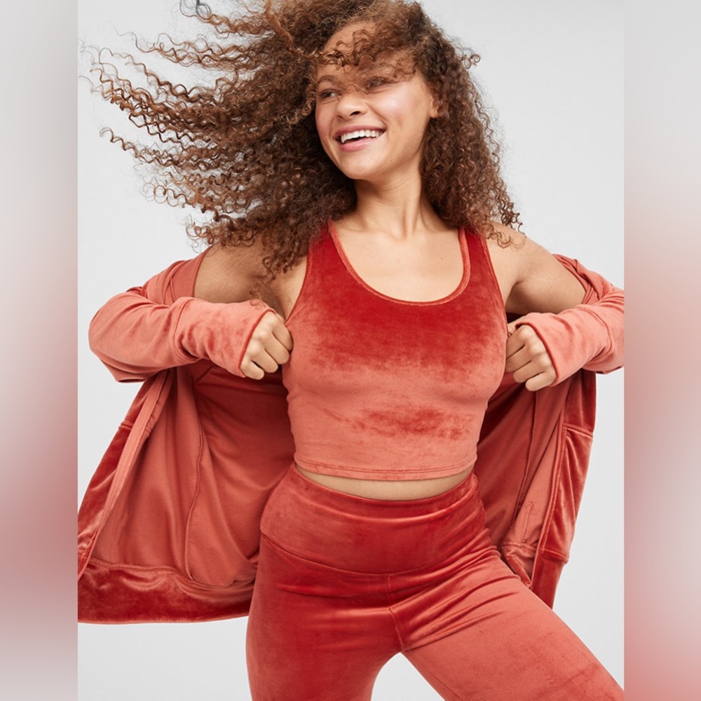Offline by Aerie Afterparty Velour Cropped Tank